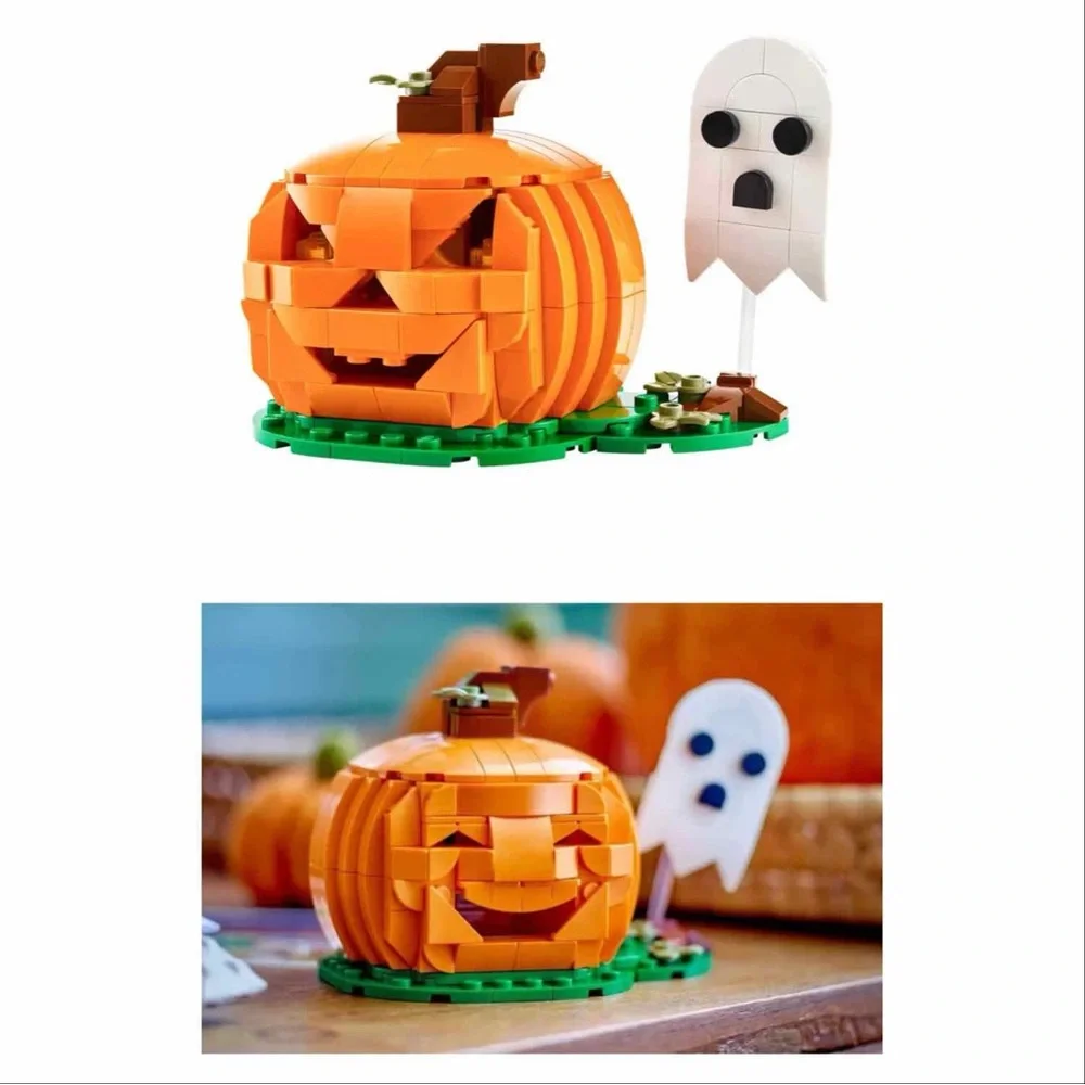LEGO Light Up Two Faces Halloween Pumpkin with White Ghost 40697, 254 Pieces,NIB